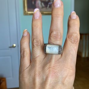 Silver 925 ring with real pearl,size 7